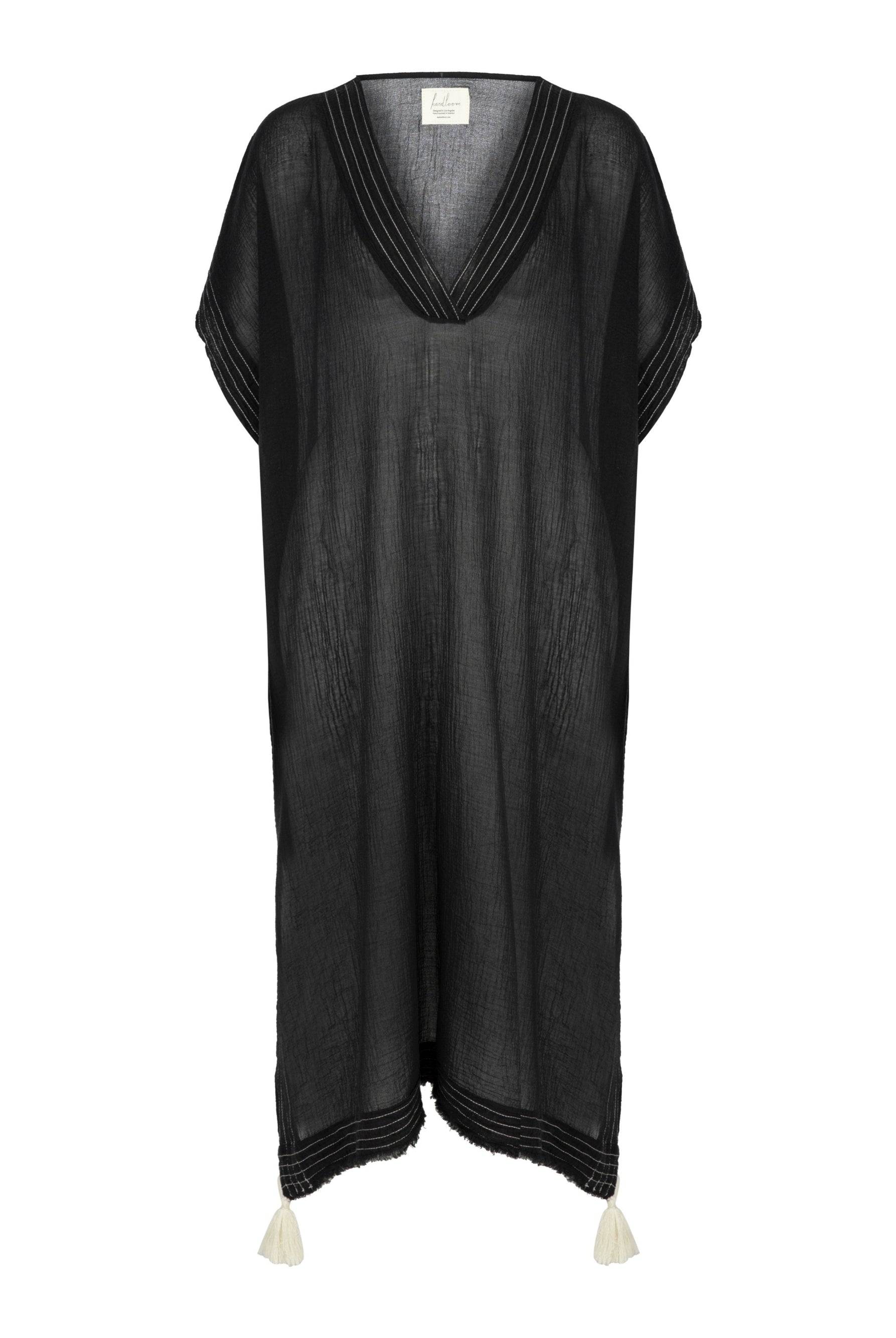 Ela Maxi Kaftan Black - The Handloom