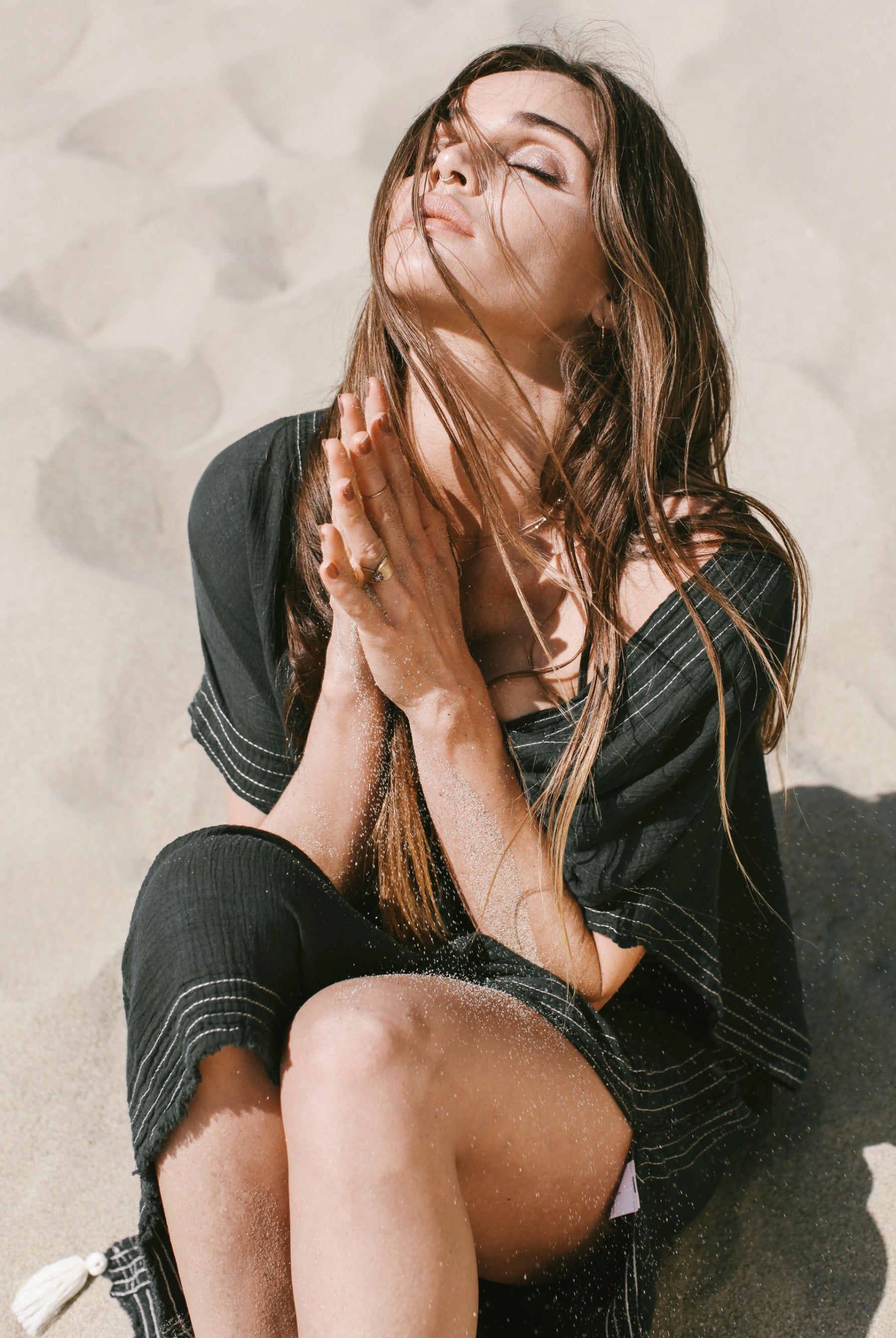 Ela Maxi Kaftan Black - The Handloom