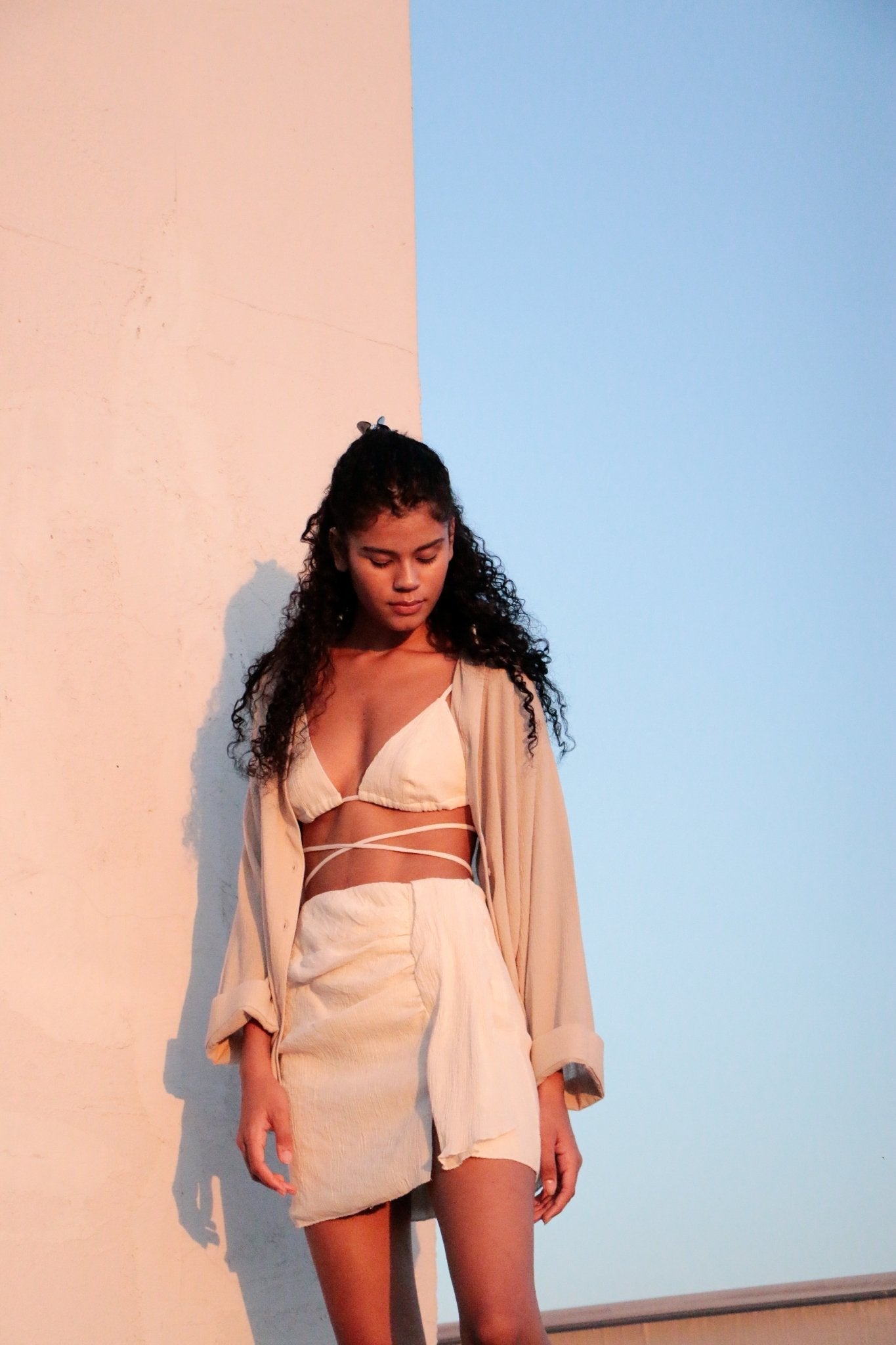 Bella Mini Skirt Natural - The Handloom