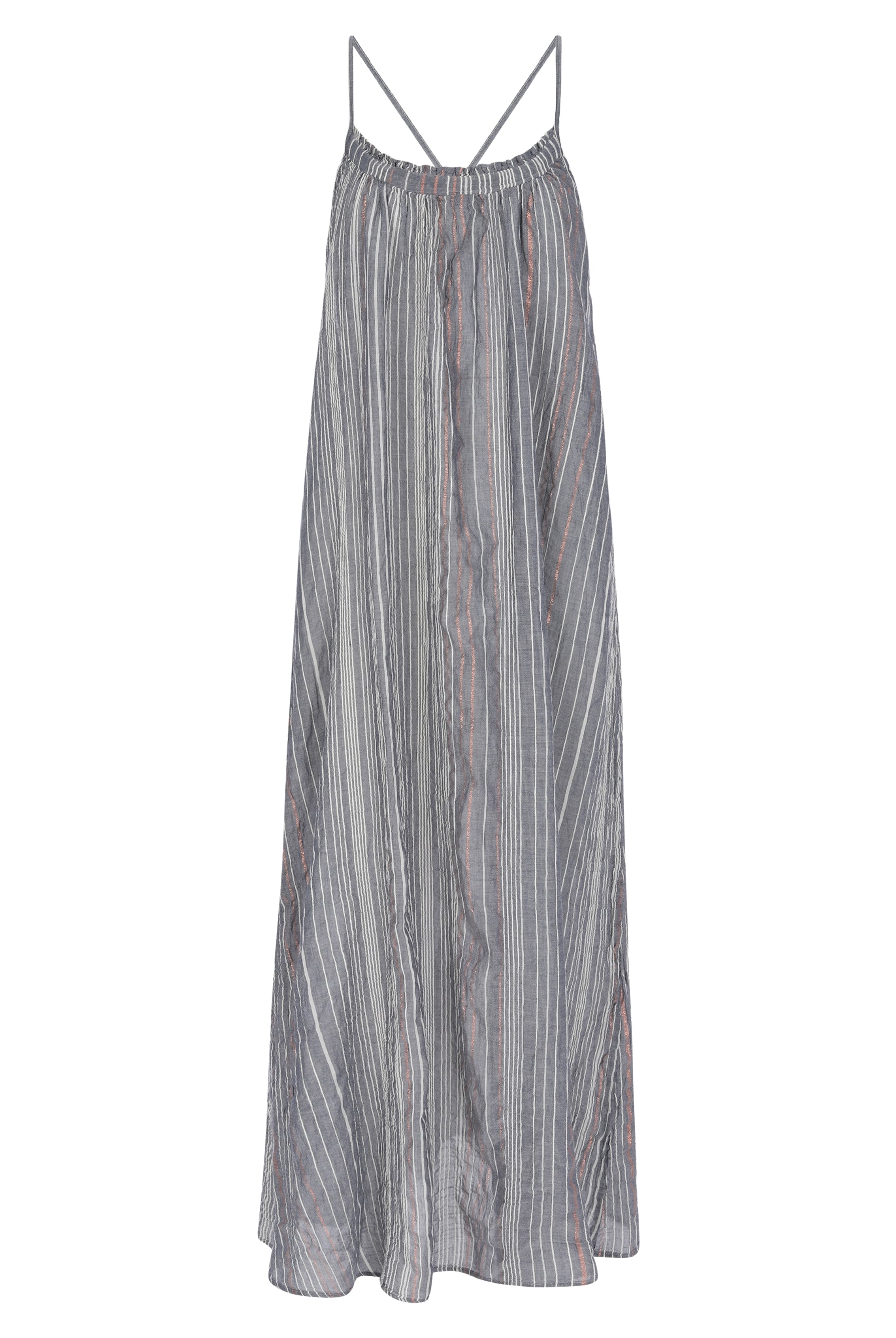 Canggu Maxi Dress Navy With Stripes - The Handloom