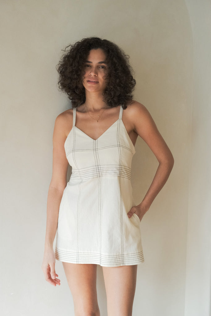 Eva Mini Dress Natural - The Handloom