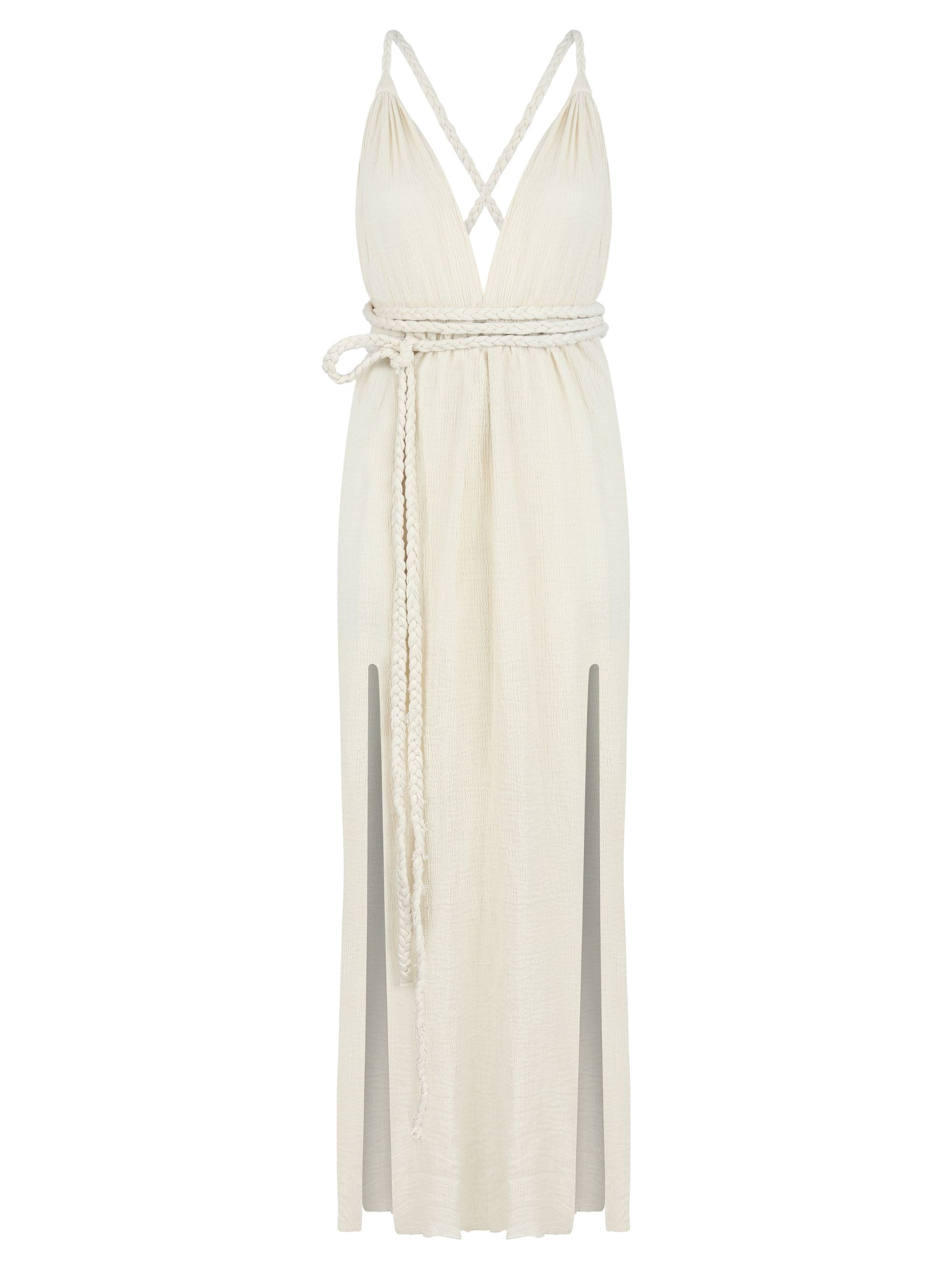 Muse Braided Straps Dress Black - The Handloom