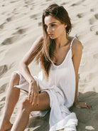 Yaz Maxi Dress White Stripes - The Handloom