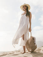 Yaz Maxi Dress White Stripes - The Handloom