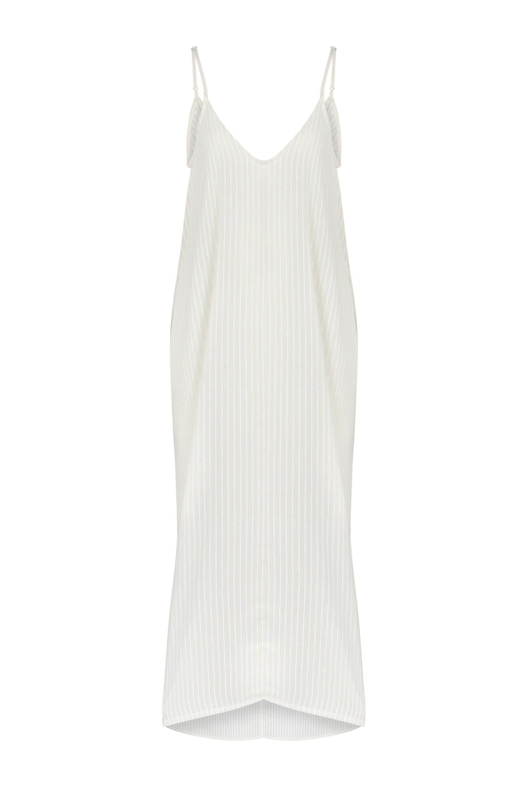 Yaz Maxi Dress White Stripes - The Handloom