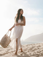 Yaz Maxi Dress White Stripes - The Handloom