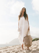 Yaz Maxi Dress White Stripes - The Handloom