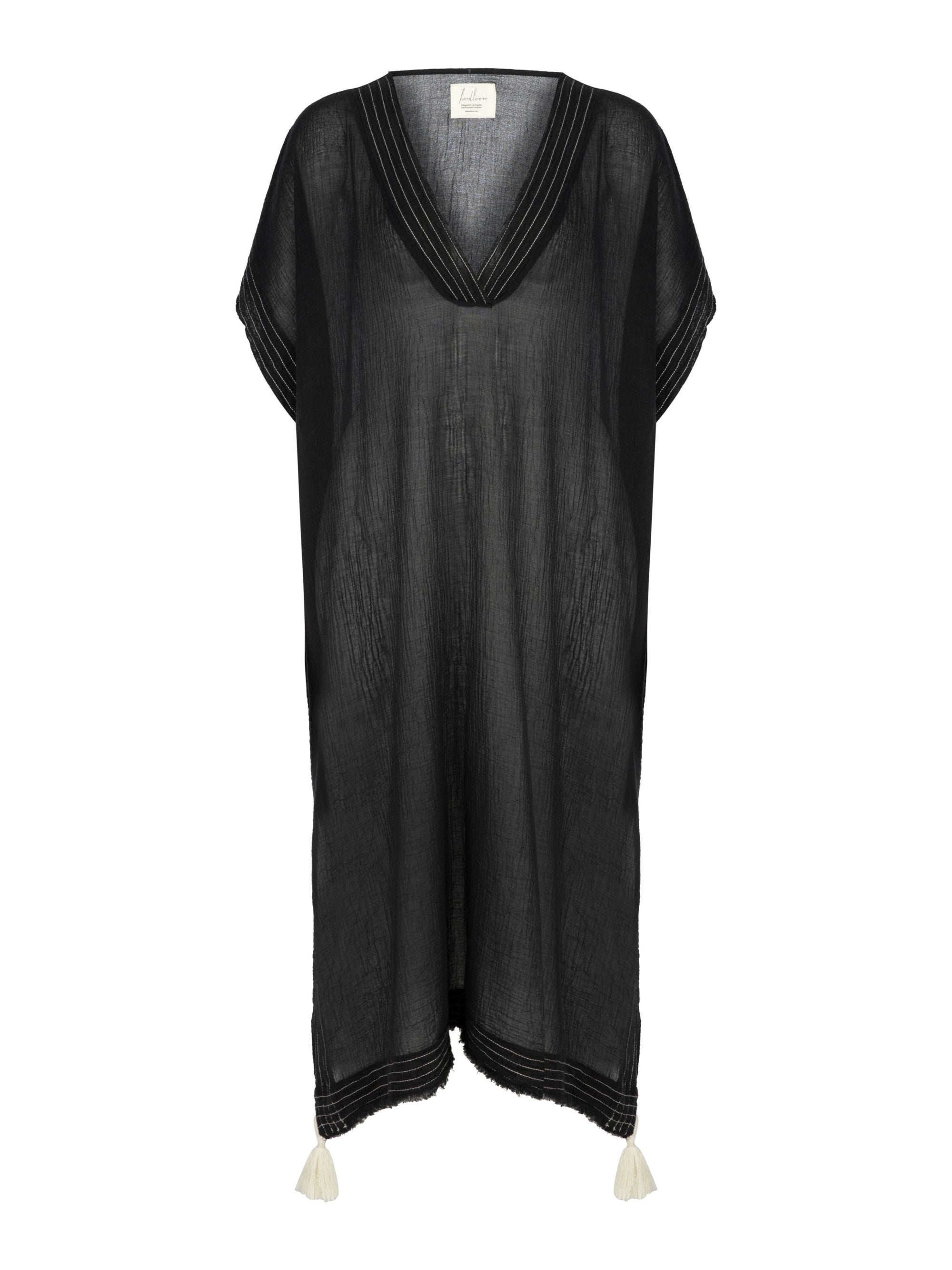 Ela Maxi Kaftan Black - The Handloom