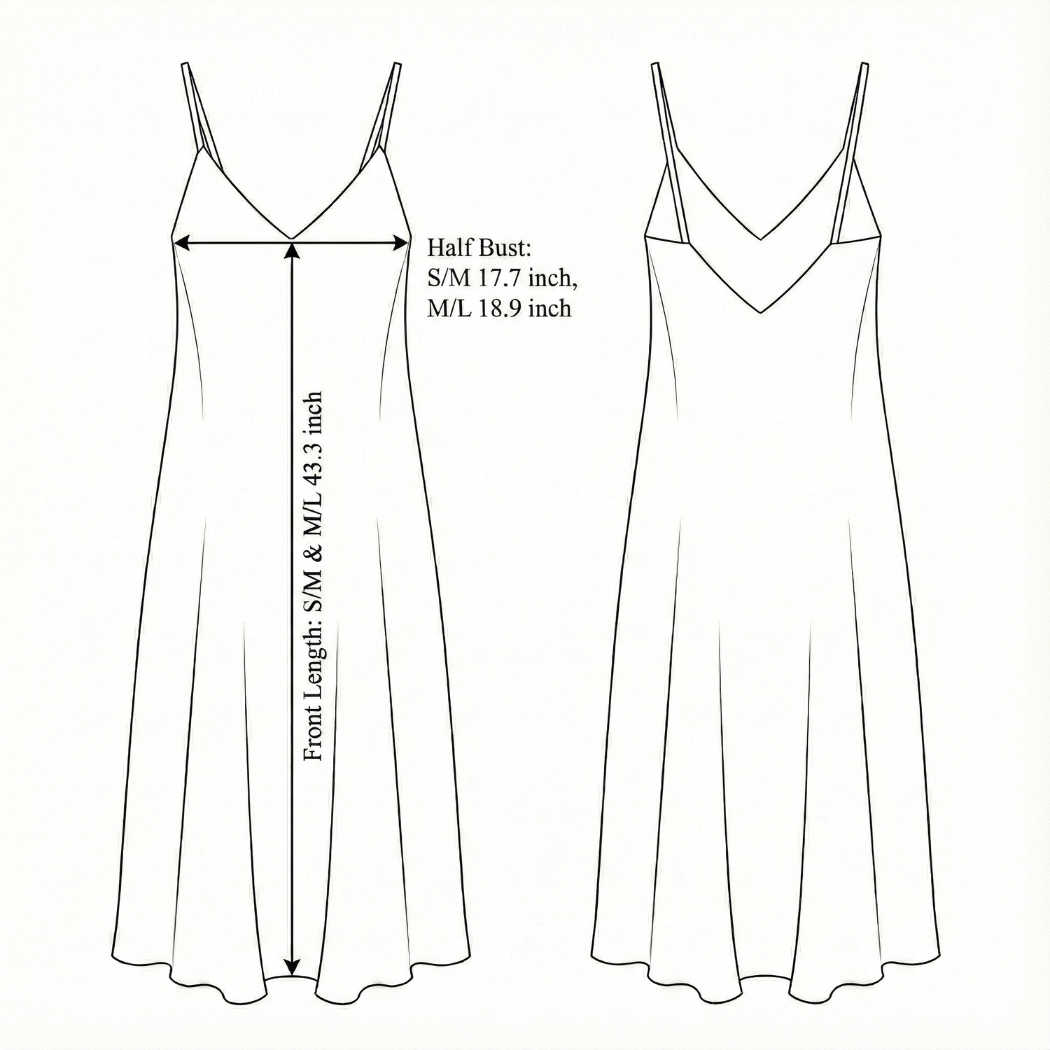 Size chart for Lucid Flow Maxi Dress - Khaki Green