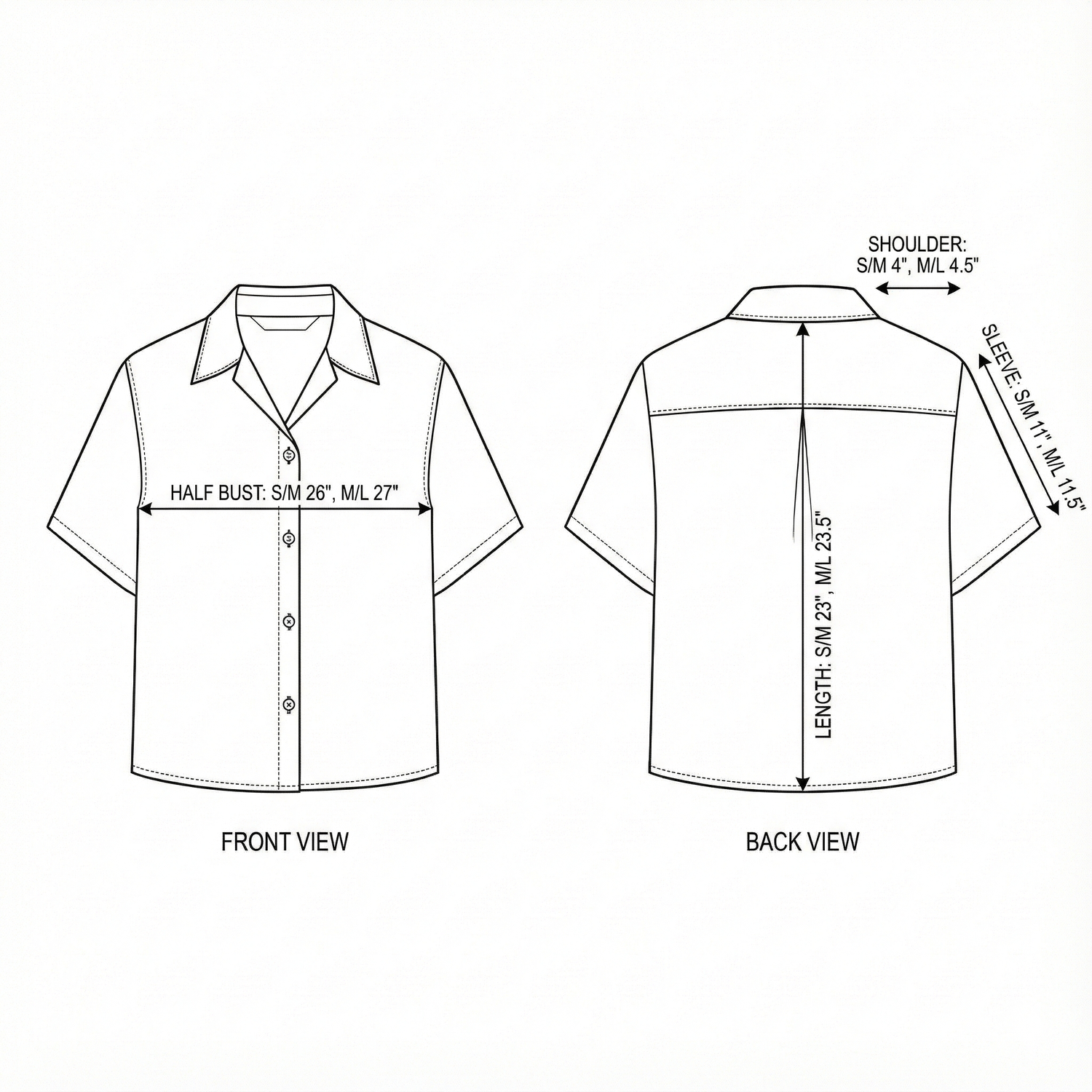 Size chart for Lucid Flow Shirt - Burgundy