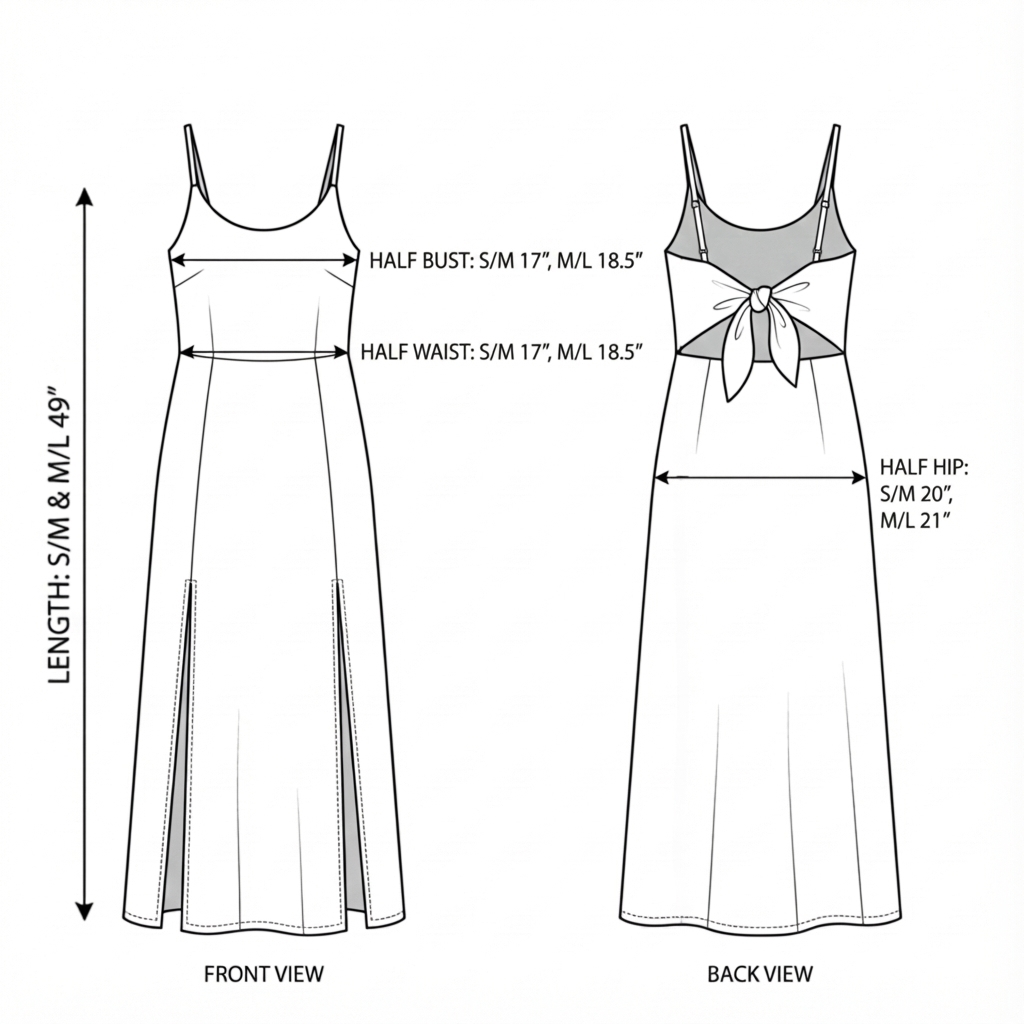 Size chart for Lucid Midnight Maxi Dress - Burgundy