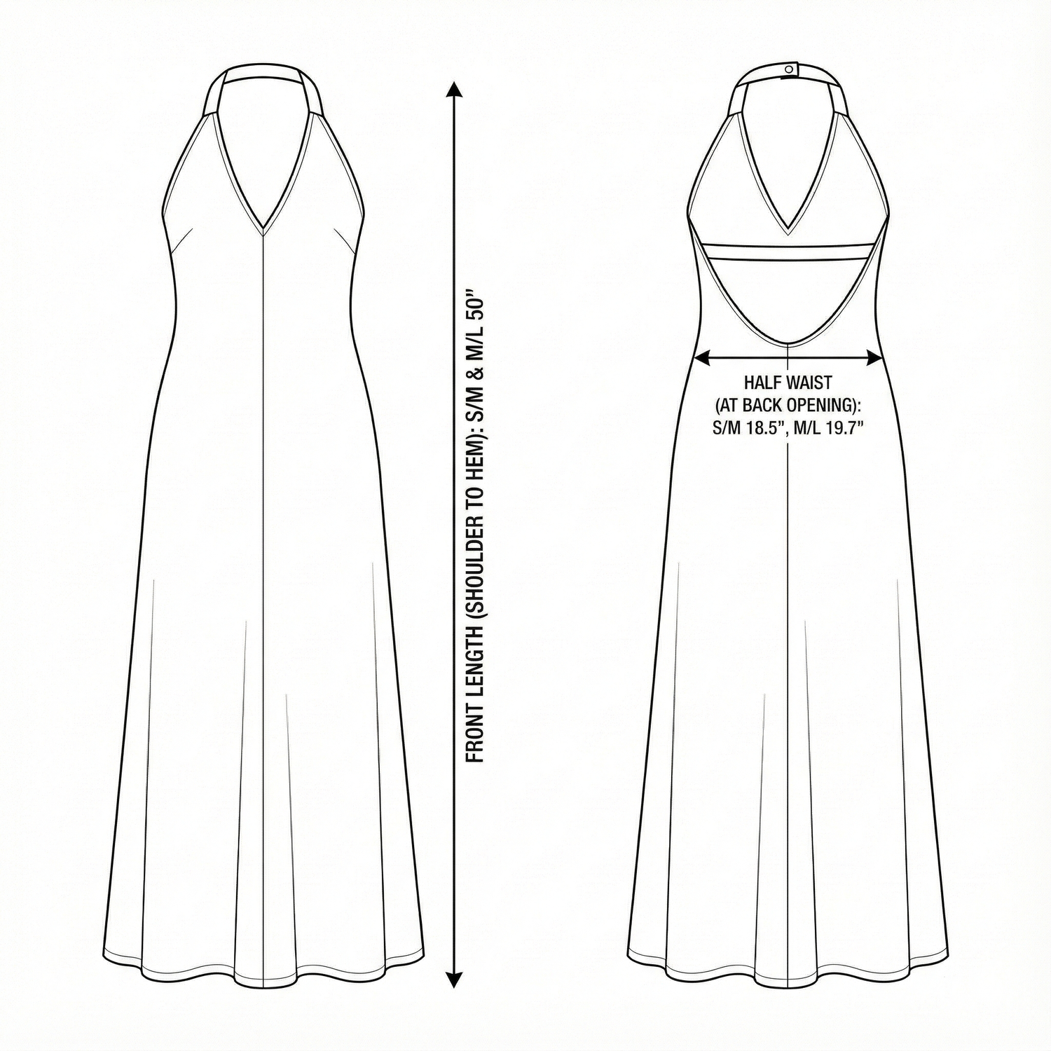 Size chart for Zoe Maxi Dress - Khaki Green