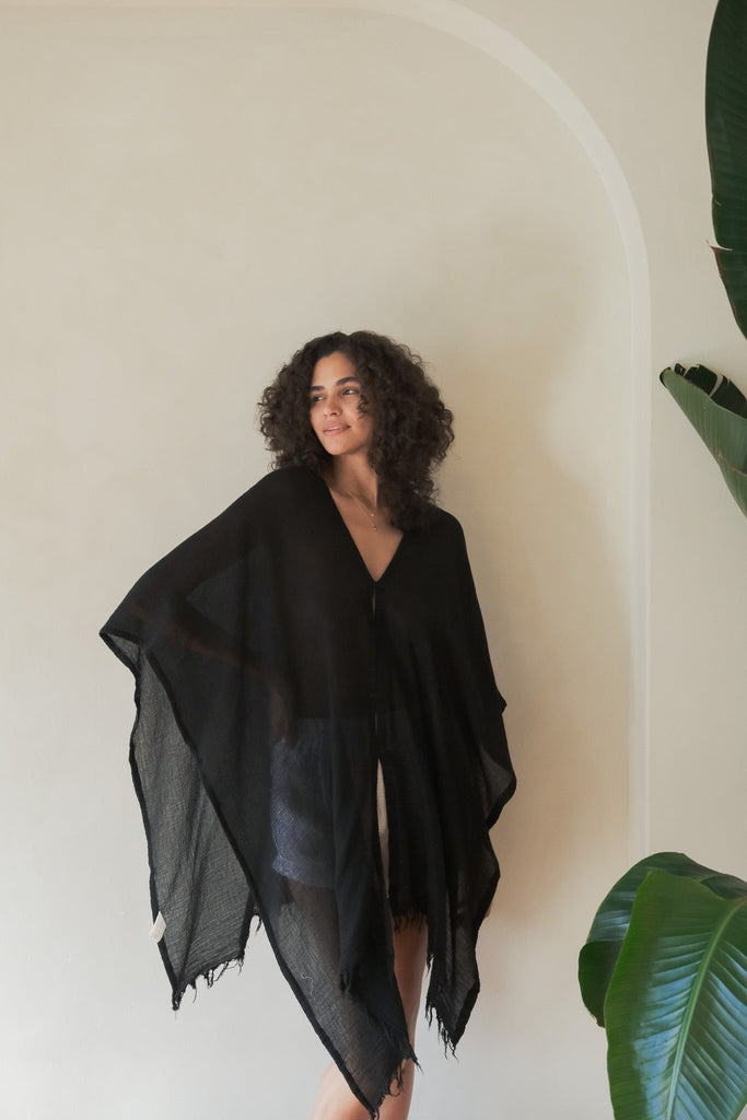 Ava Kimono Black - The Handloom
