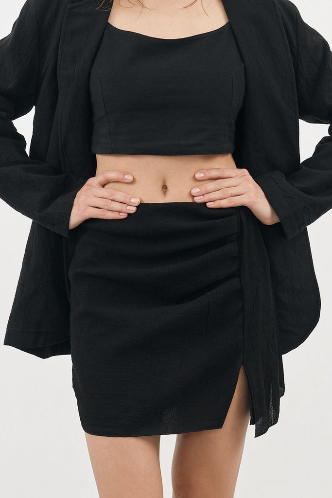 Bella Mini Skirt Black - The Handloom