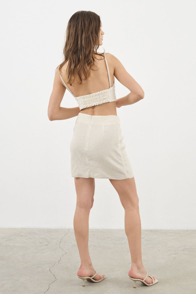 Bella Mini Skirt Natural - The Handloom