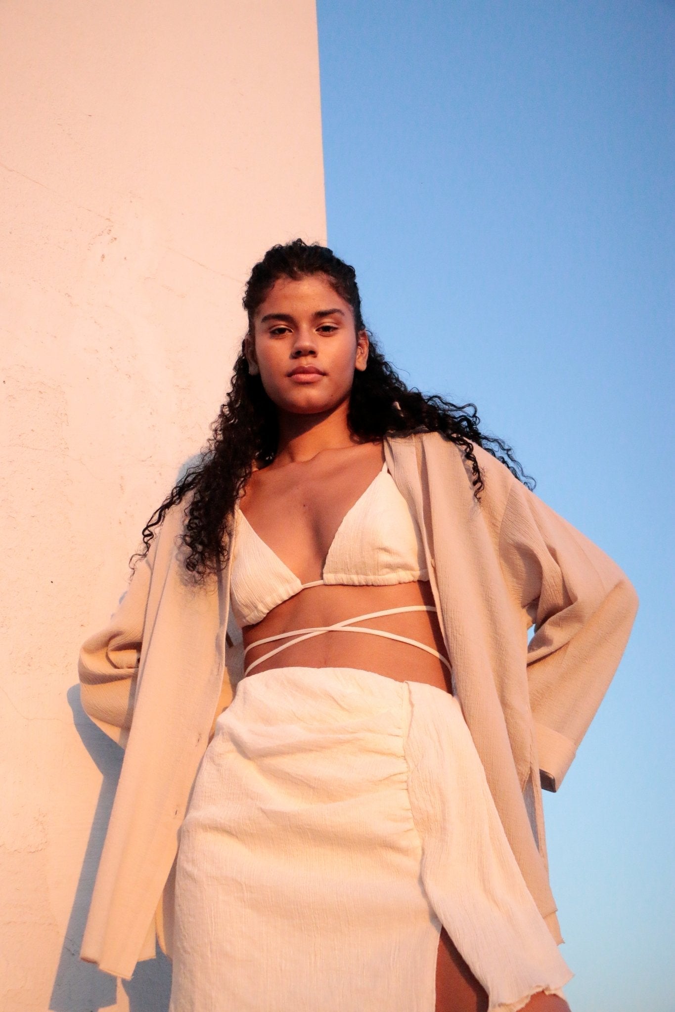 Bella Mini Skirt - Natural | The Handloom
