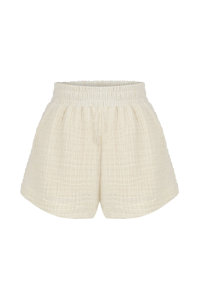 Echo Boy Short Natural With Gold Stripes - The Handloom