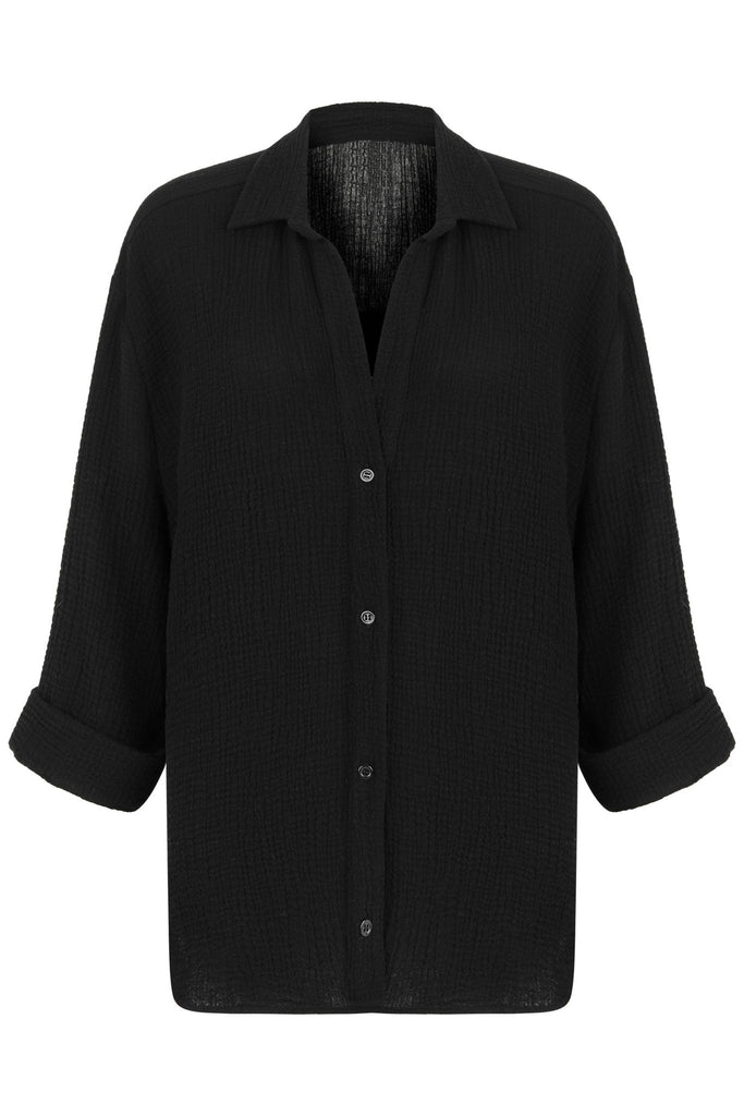 Echo Maxi Shirt Black - The Handloom