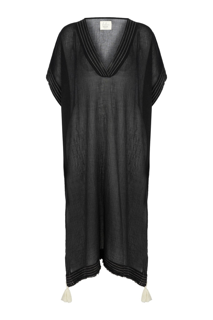 Ela Maxi Kaftan Black - The Handloom