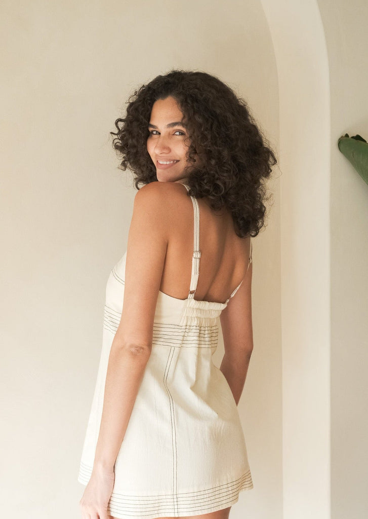 Eva Mini Dress Natural - The Handloom