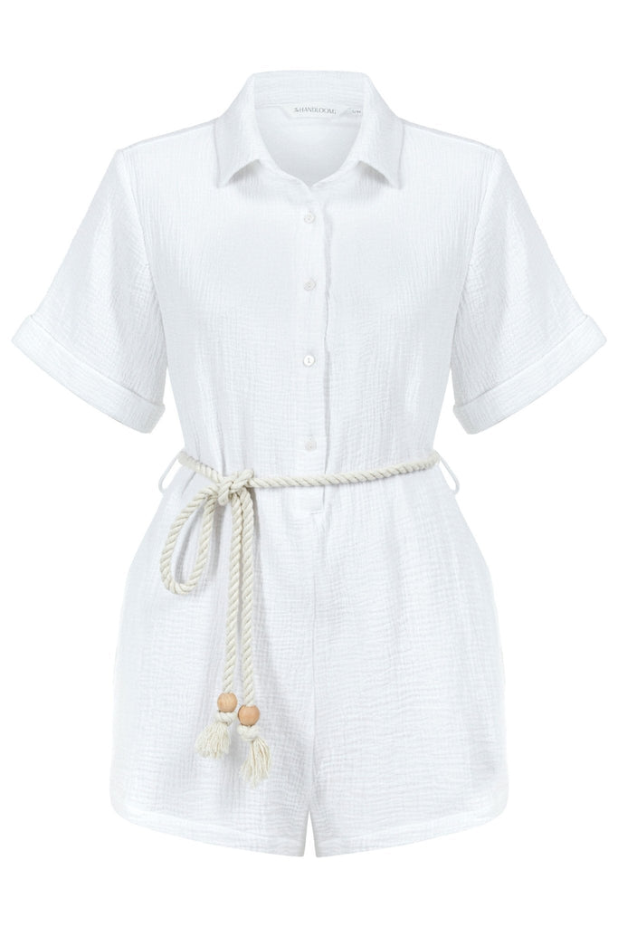Mia Romper White - The Handloom