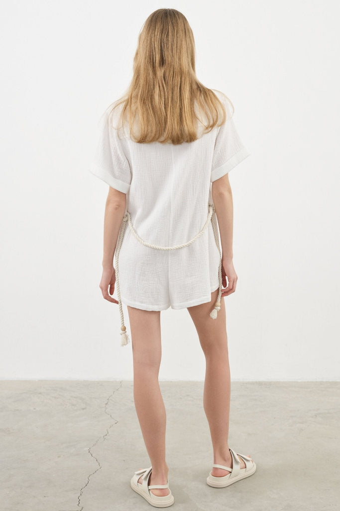 Mia Romper White - The Handloom