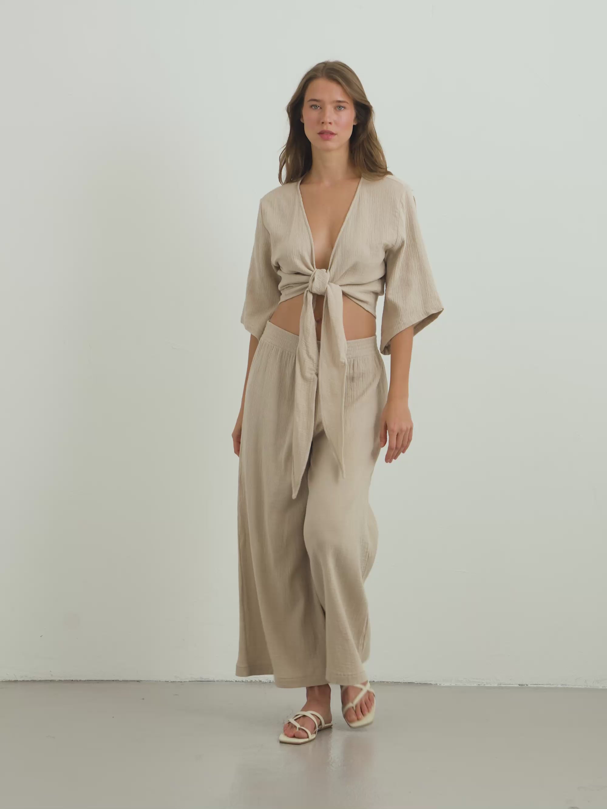 Oatmeal Wrap Top – Turkish Cotton | The Handloom