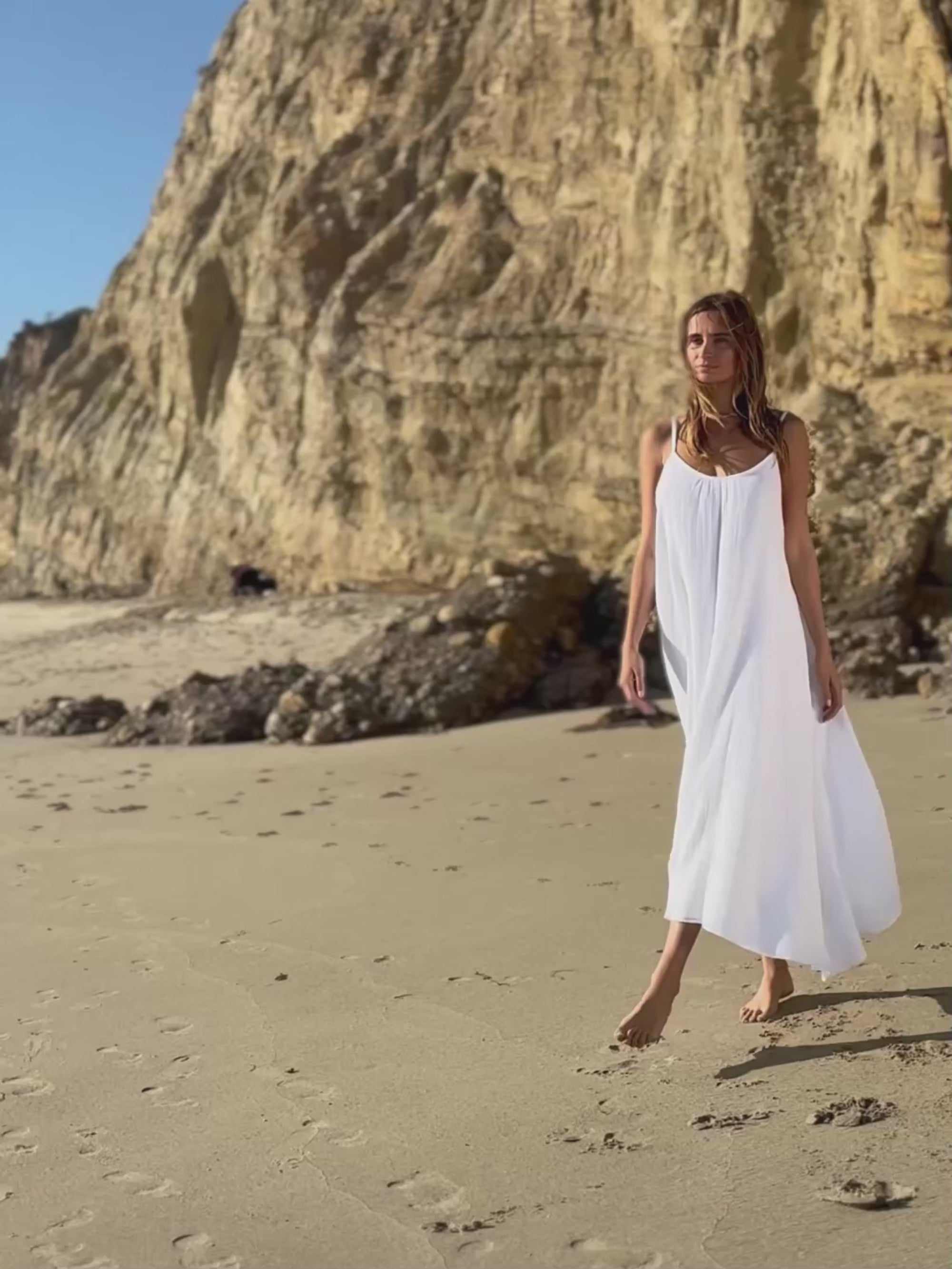 White Low Back Maxi Dress – Turkish Cotton | The Handloom