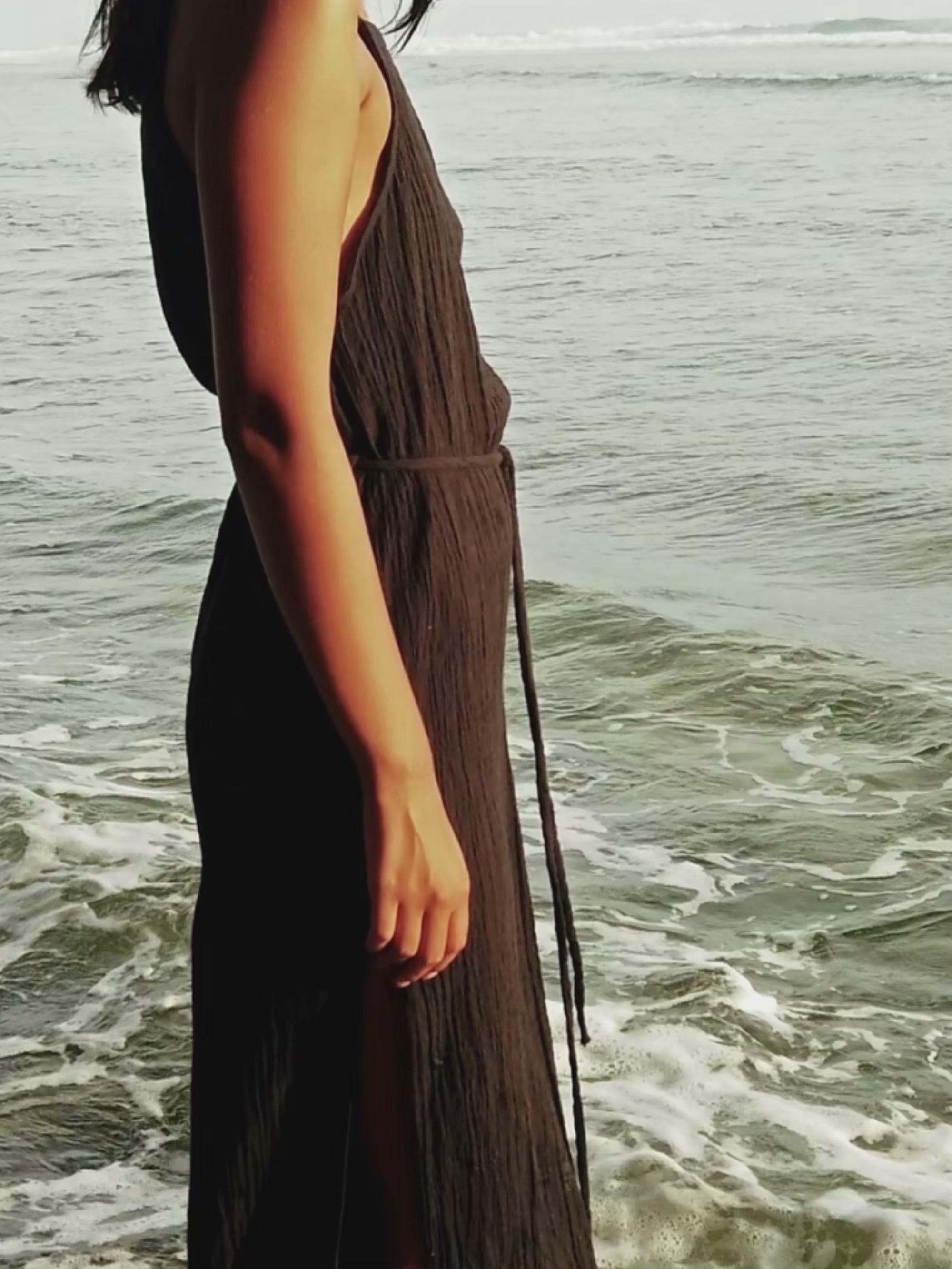 Black Square-Neck Summer Dress – Cotton