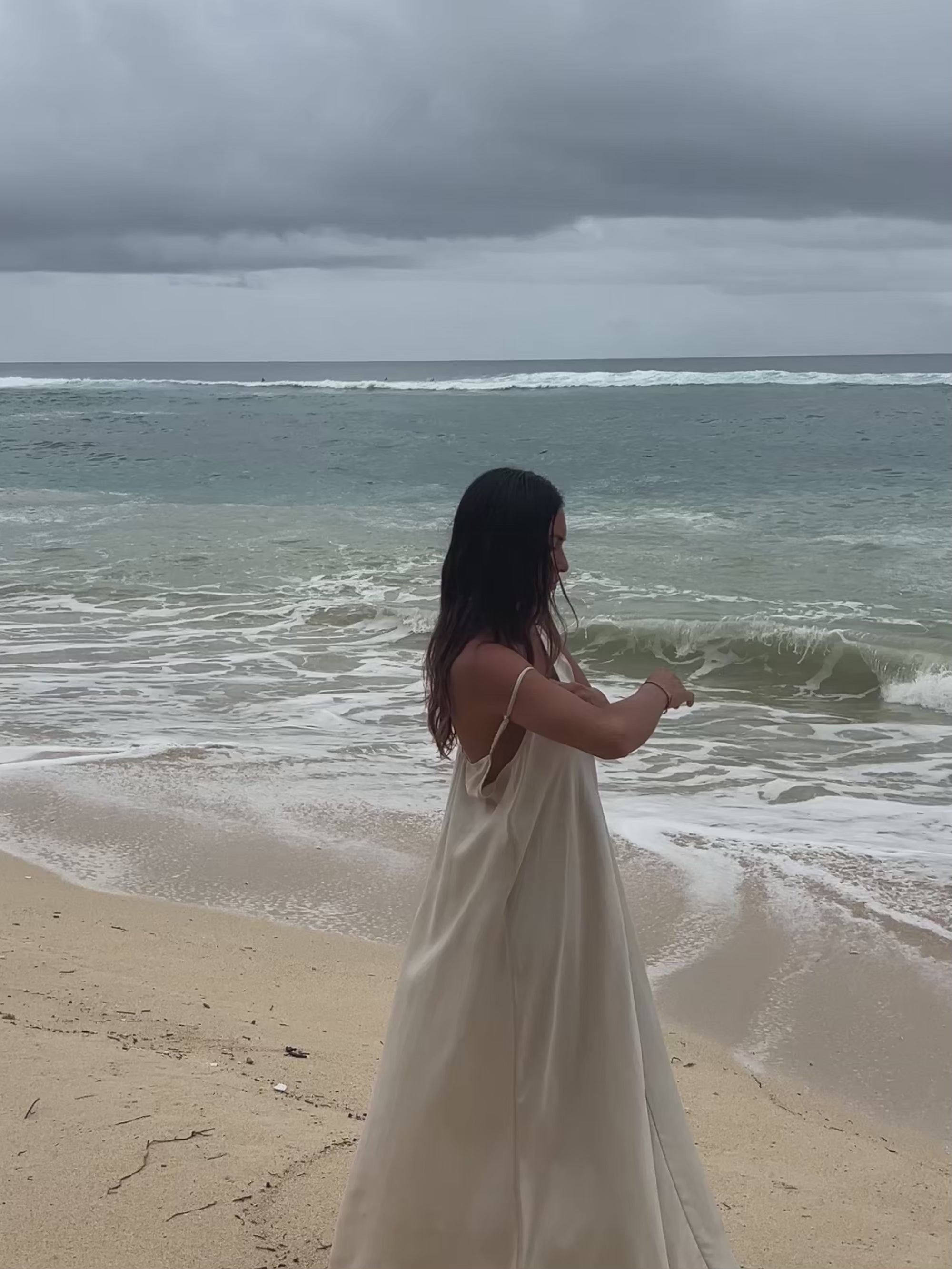 Sand Voluminous Maxi Dress  Tencel | The Handloom