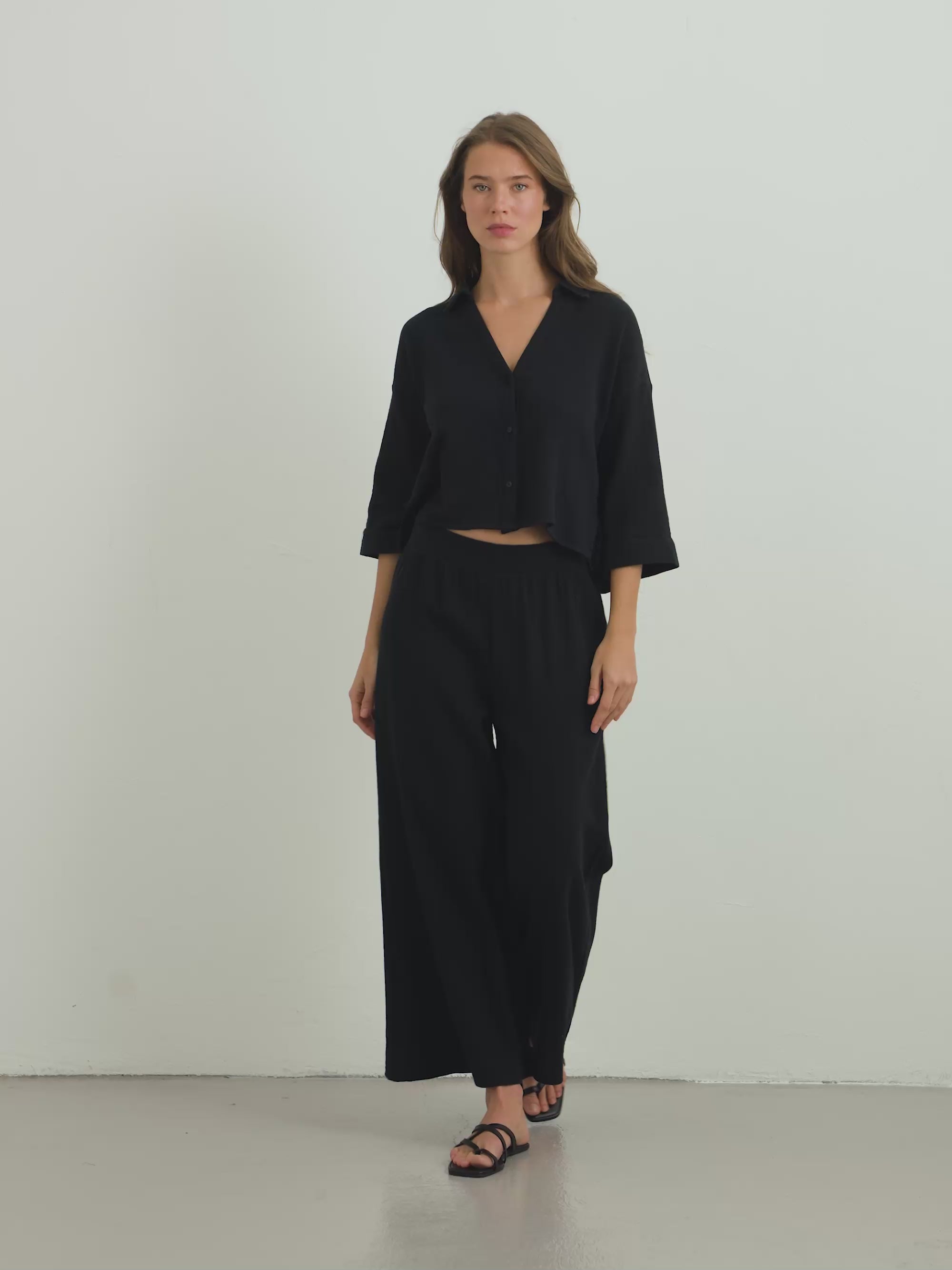 Black Palazzo Pants – Turkish Cotton | The Handloom
