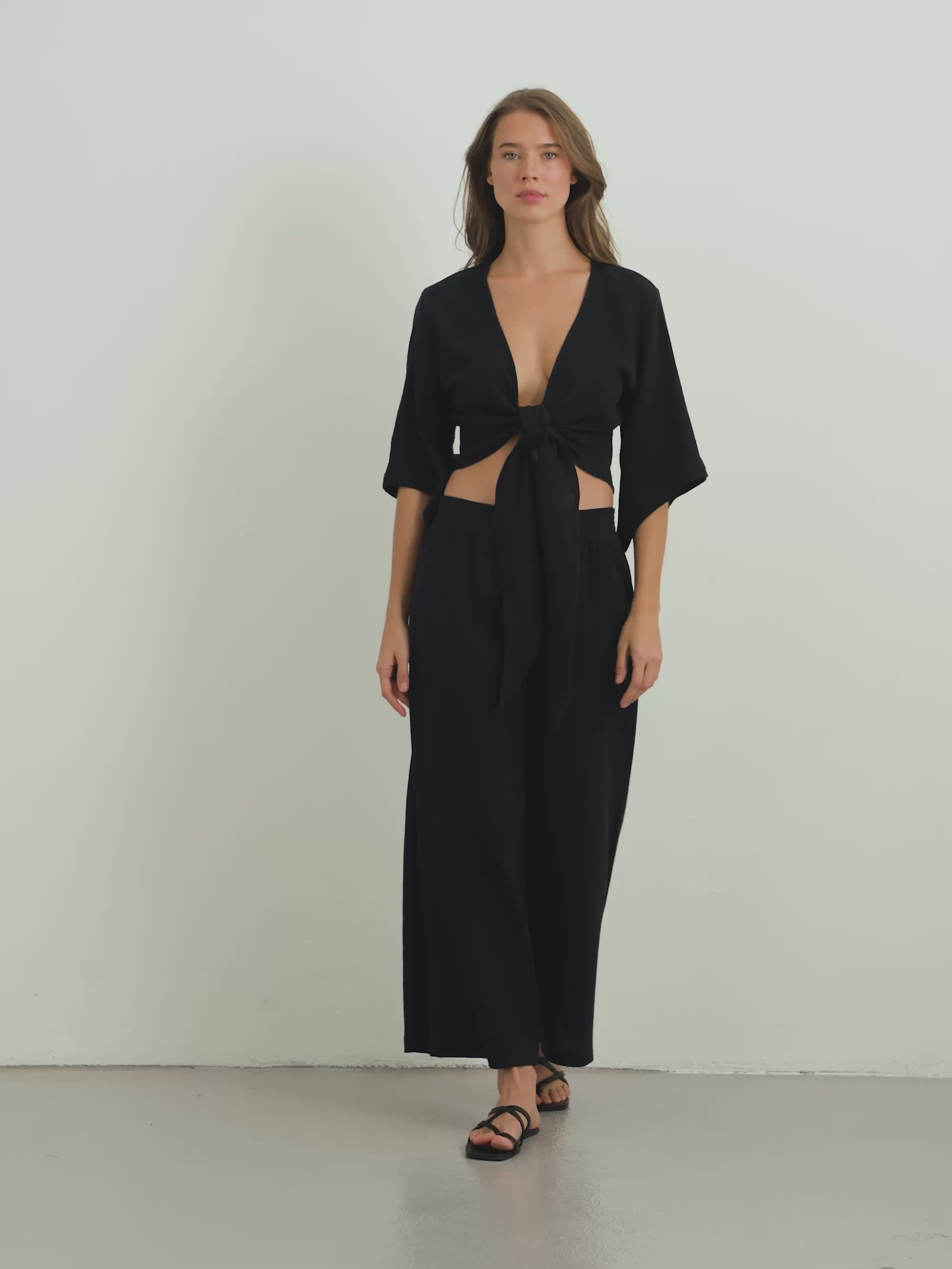 Black Wrap Top – Turkish Cotton | The Handloom