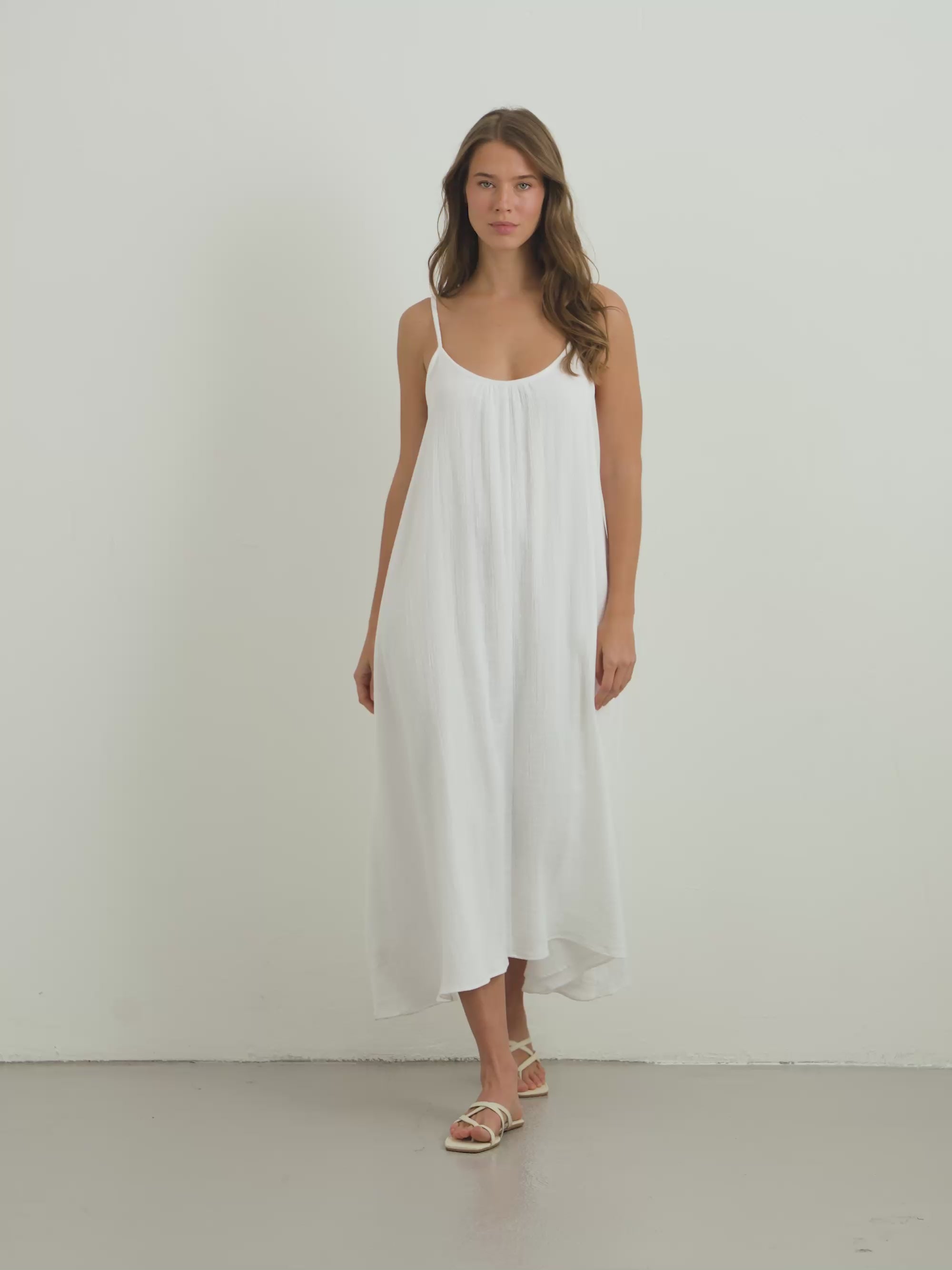 White Low Back Maxi Dress – Turkish Cotton | The Handloom