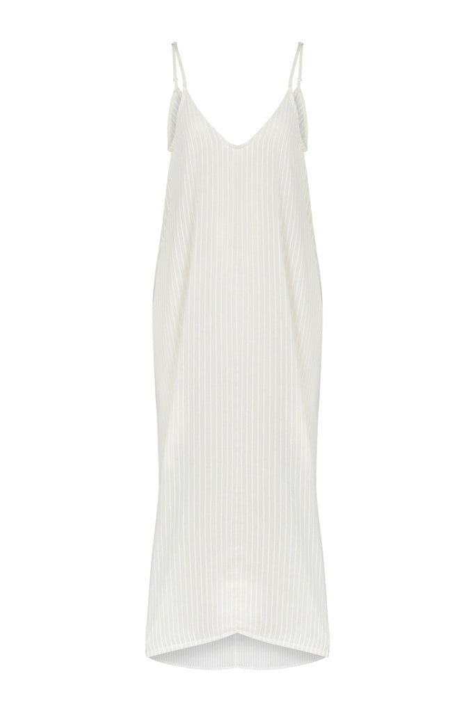 Yaz Maxi Dress White Stripes - The Handloom