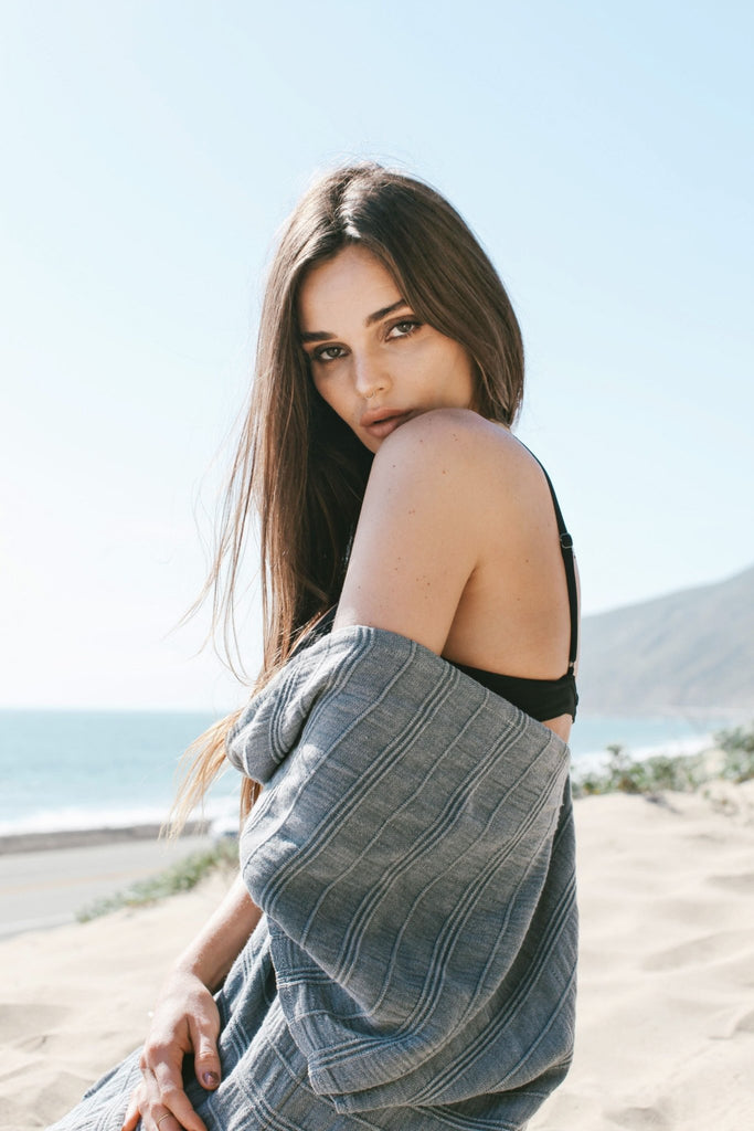 Gece V Back Kimono Stone - The Handloom